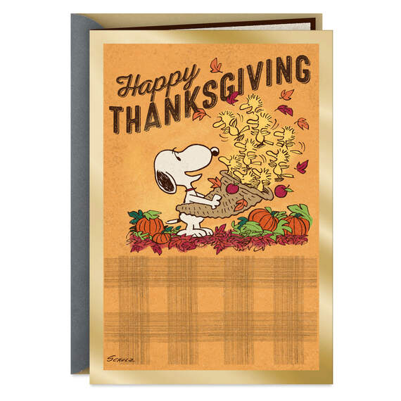 Peanuts® Snoopy and Woodstock Lots of Love Thanksgiving Card