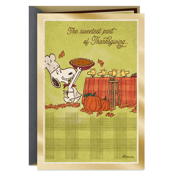 Peanuts® Snoopy and Woodstock Sharing the Love Thanksgiving Card